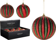 Pallina di Natale glitter 12 cm modello assortito PERAGA CHRISTMAS