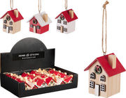 Pendente natalizio a forma di casa 6 cm modello assortito PERAGA CHRISTMAS