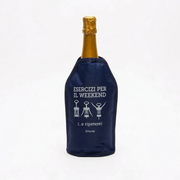 Glacette Raffredda Bottiglie H 23 cm Stampa Esercizi per il Weekend Blue PIU FORTY