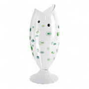 Brocca in Vetro a Forma di Pesce 1.2 L Macchie Verdi WD LIFESTYLE