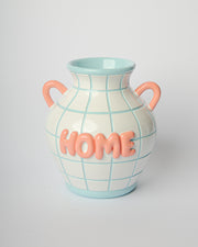 Vaso Decorativo Home Rilievo 14x14x16cm Blu Blogo
