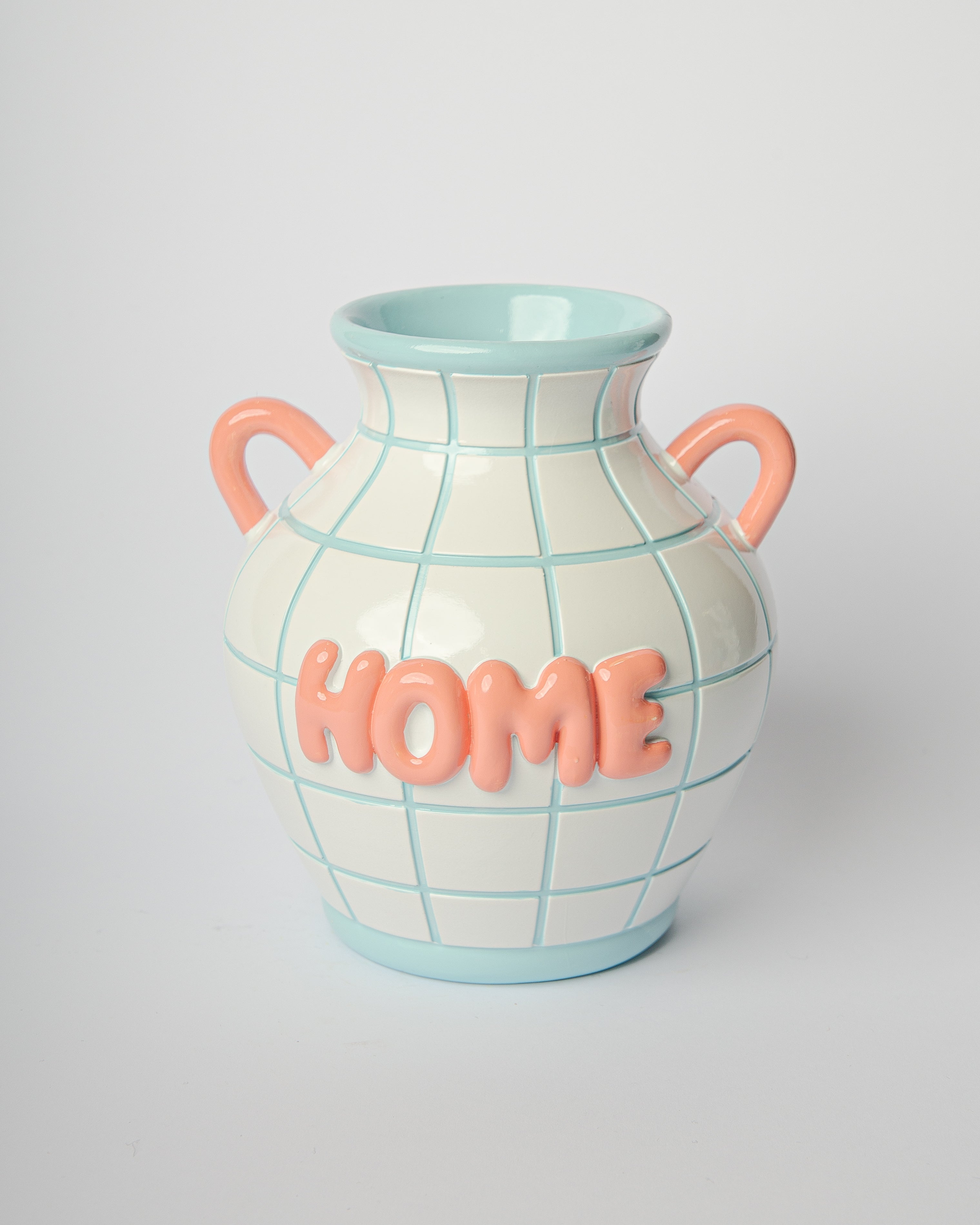 Vaso Decorativo Home Rilievo 14x14x16cm Blu Blogo