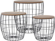 Set 3 ceste in metallo con coperchio in legno PERAGA CHRISTMAS
