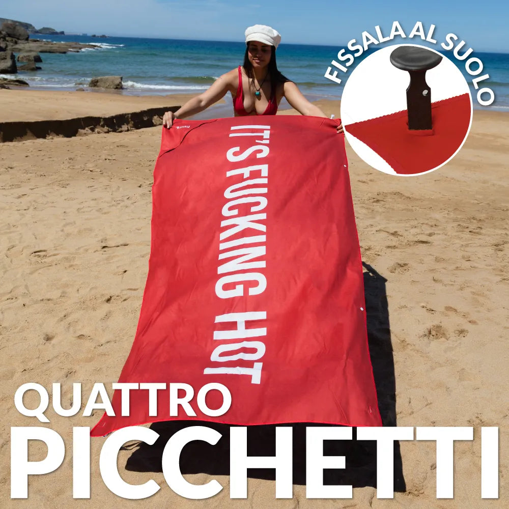 Telo Mare It's Fucking Hot 160x80 cm Rosso Fisura