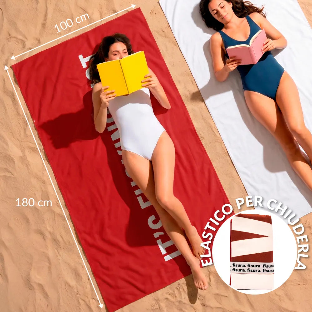 Telo Mare It's Fucking Hot 160x80 cm Rosso Fisura