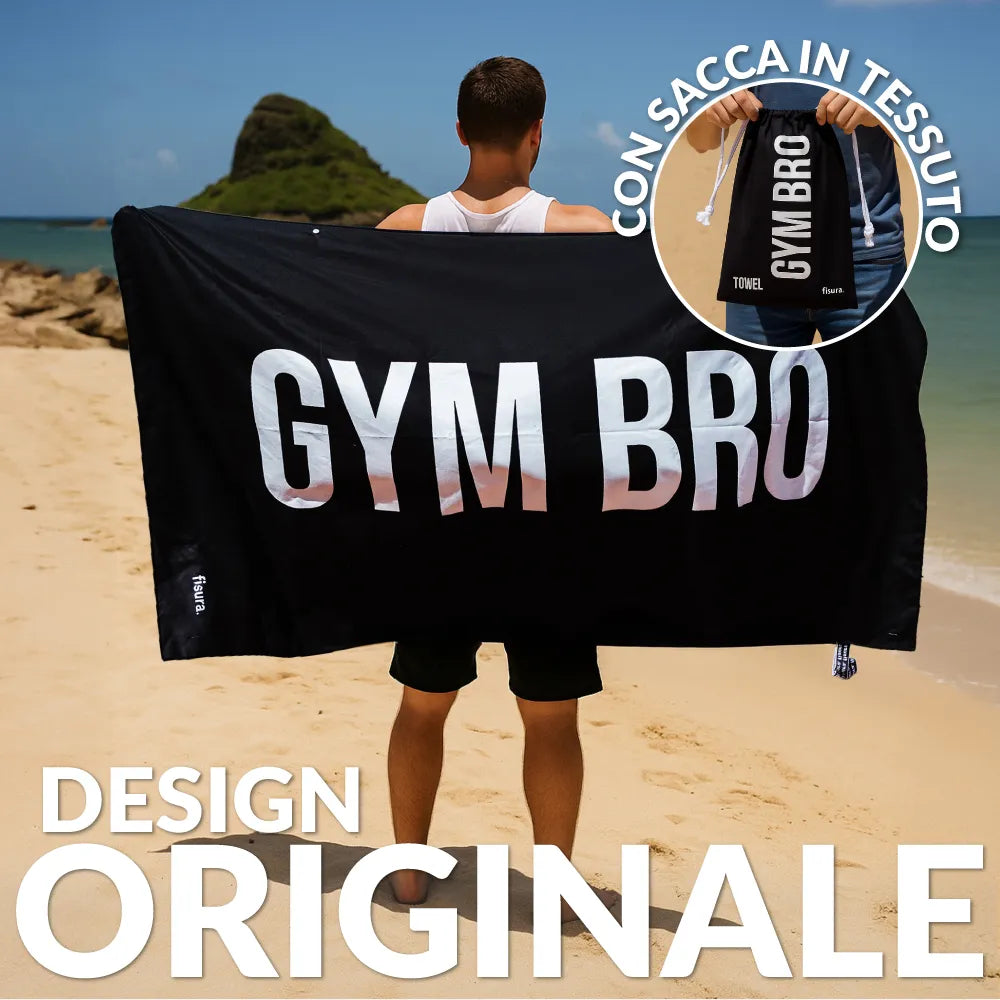 Telo Mare Gym Bro 160x80 cm Nero Bianco FISURA