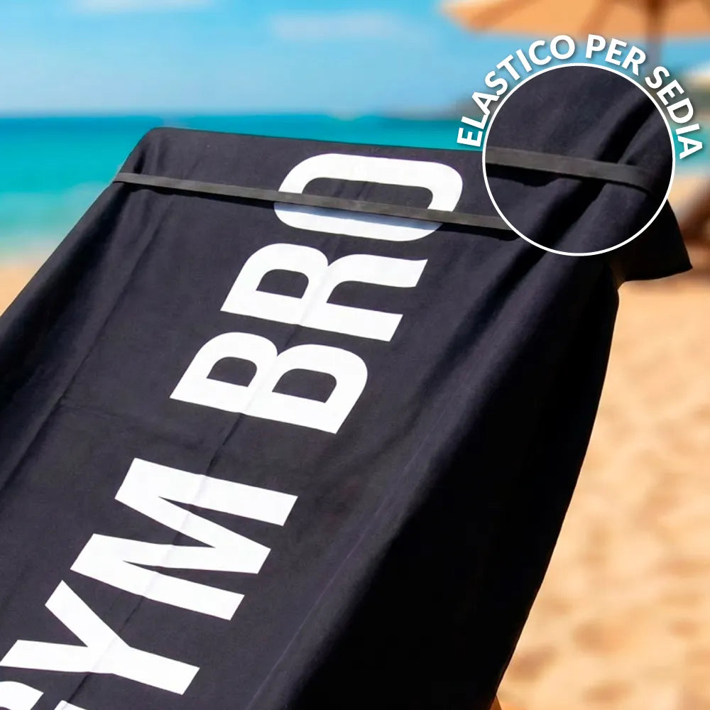Telo Mare Gym Bro 160x80 cm Nero Bianco FISURA