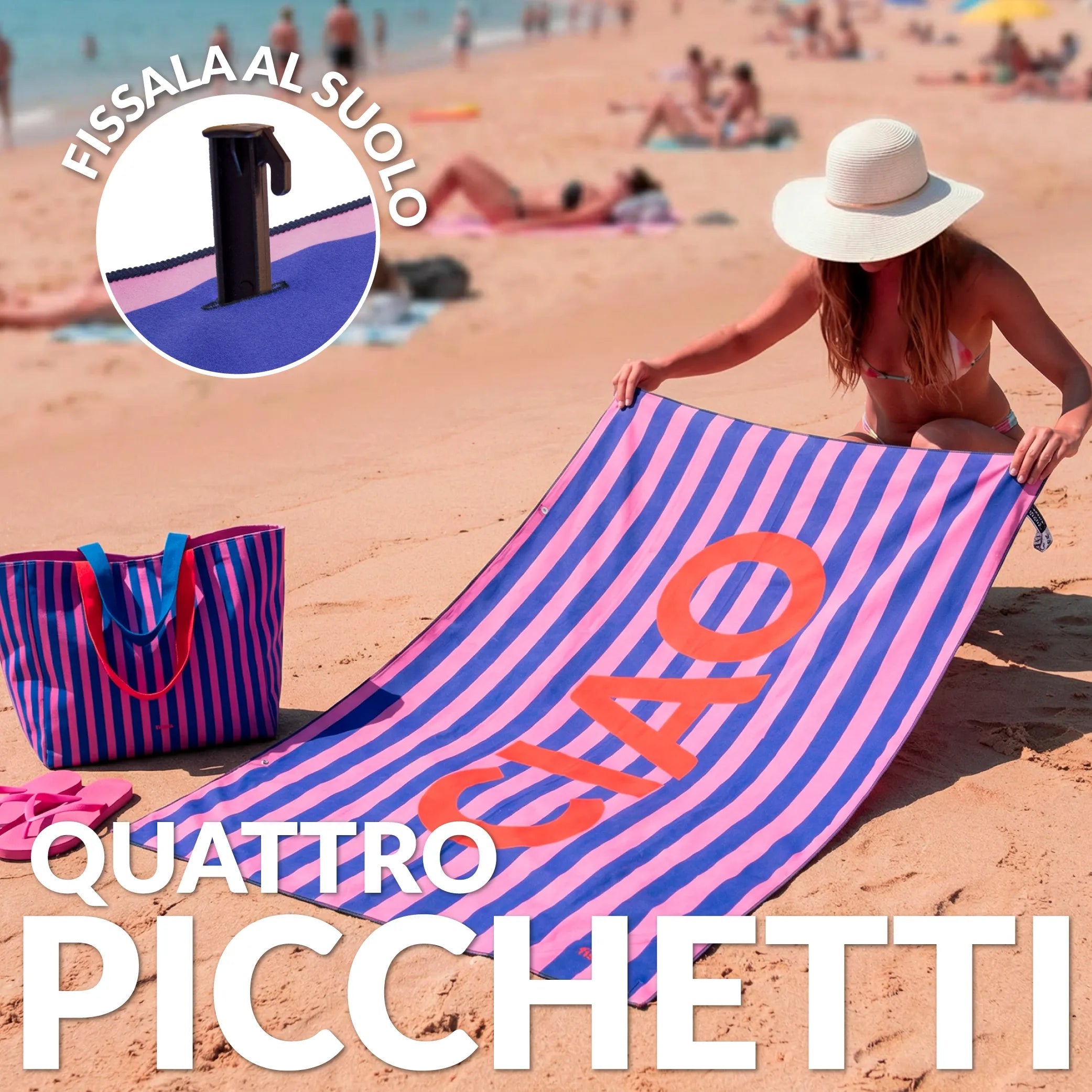 Telo Mare Microfibra Ciao 100x180 cm Rosso FISURA