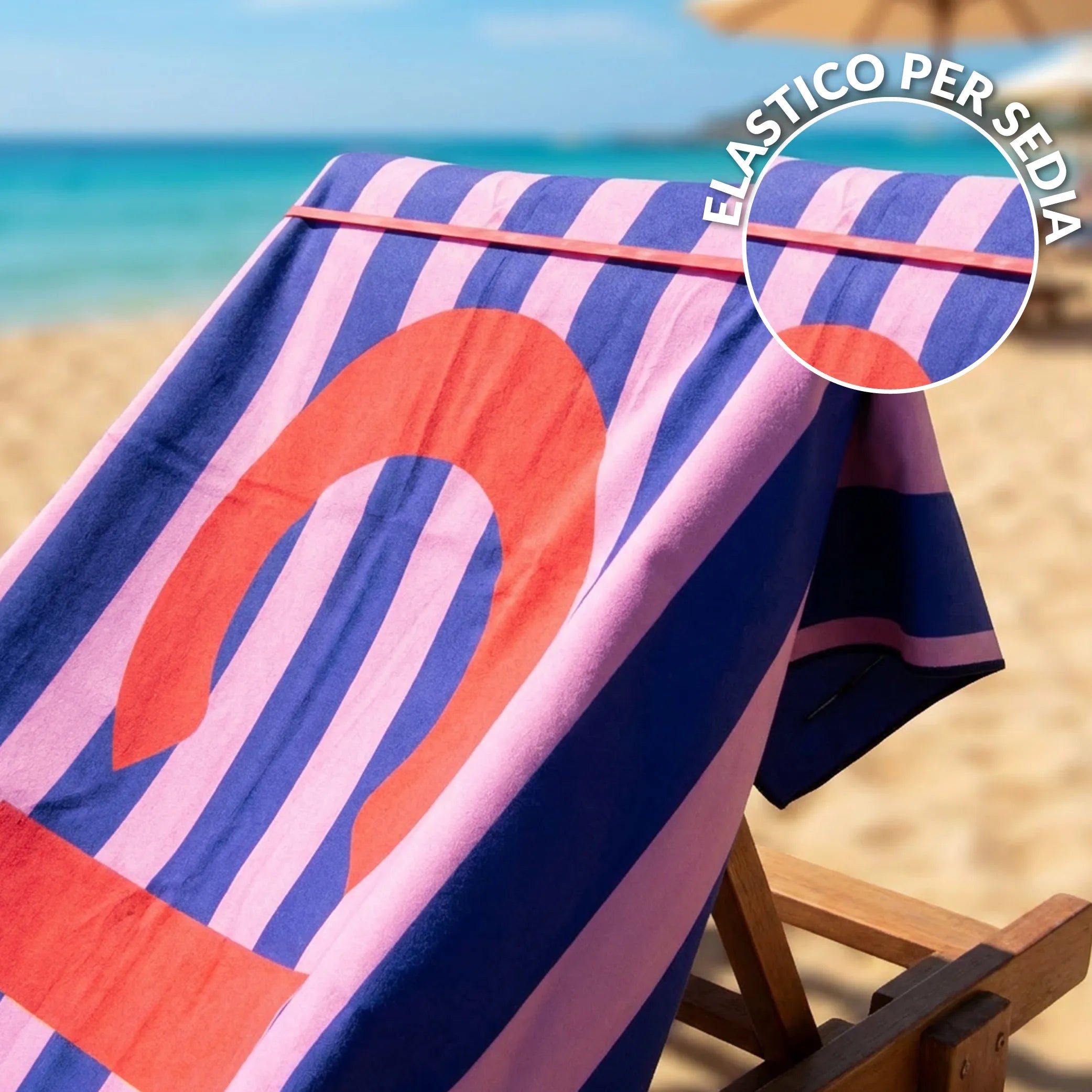 Telo Mare Microfibra Ciao 100x180 cm Rosso FISURA