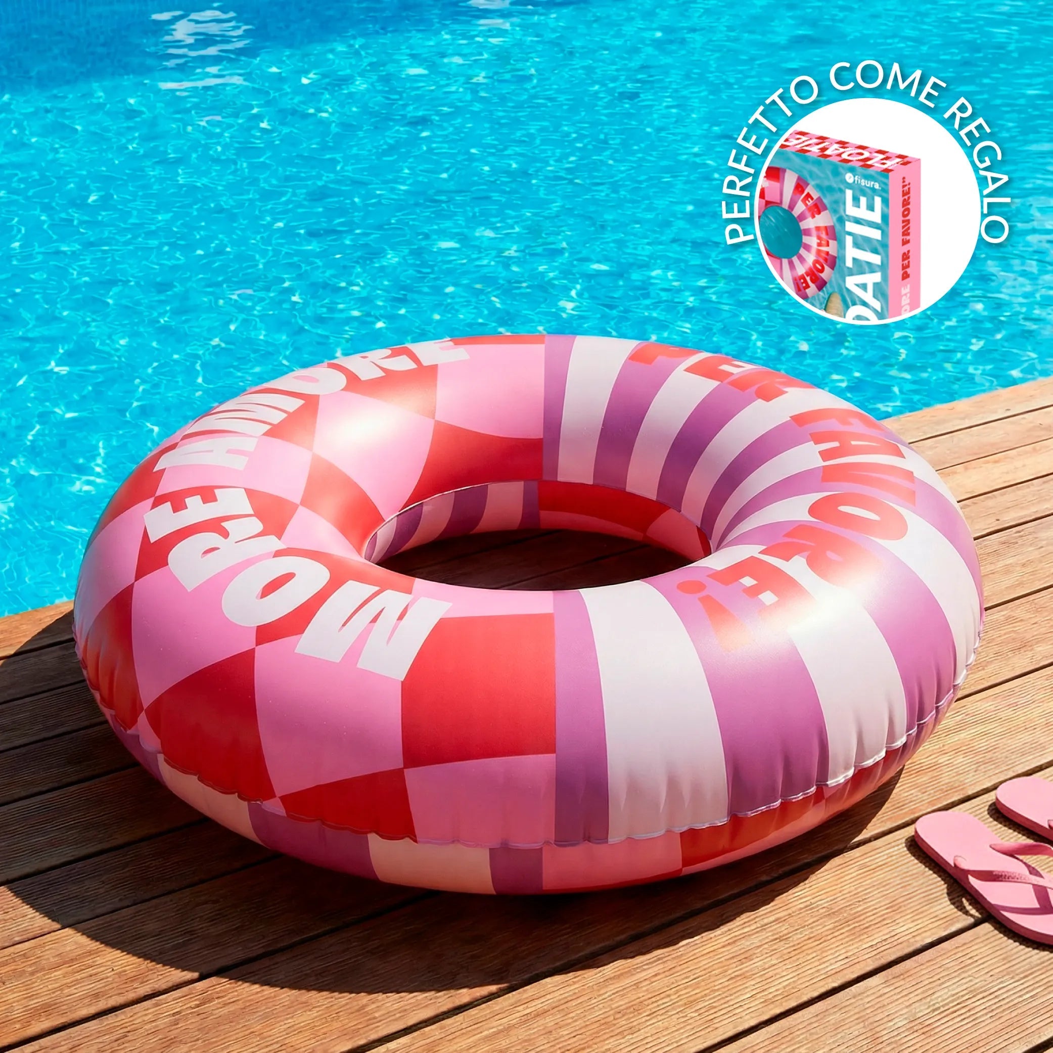 Salvagente Gonfiabile a Cuore More Amore Per Favore 110x100 cm Rosso Fisura