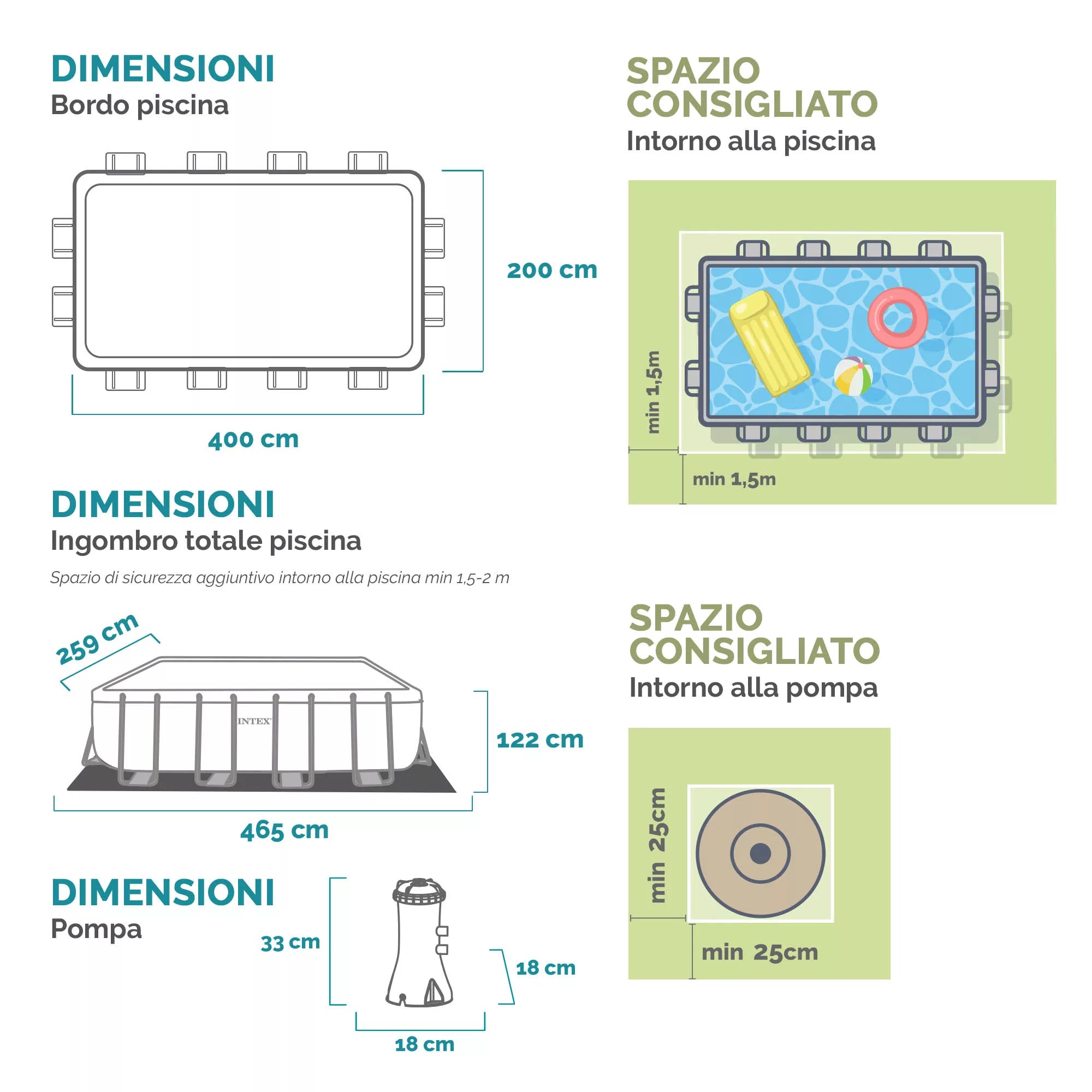 Piscina Rettangolare Prisma Frame 400x200x122cm Grigio Chiaro Intex