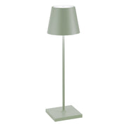 Lampada da Tavolo Poldina Pro D11cm H38cm Ricaricabile Salvia ZAFFERANO