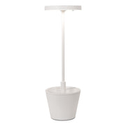 Lampada da tavolo ricaricabile Poldina Reverso con contenitore multiuso D11cm H35cm Bianca ZAFFERANO
