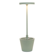 Lampada da tavolo ricaricabile Poldina Reverso con contenitore multiuso D11cm H35cm Salvia ZAFFERANO