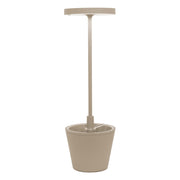 Lampada da tavolo ricaricabile Poldina Reverso con contenitore multiuso D11cm H35cm Sabbia ZAFFERANO