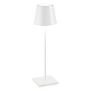 Lampada da Tavolo Poldina Pro D11cm H38cm Ricaricabile Bianca ZAFFERANO