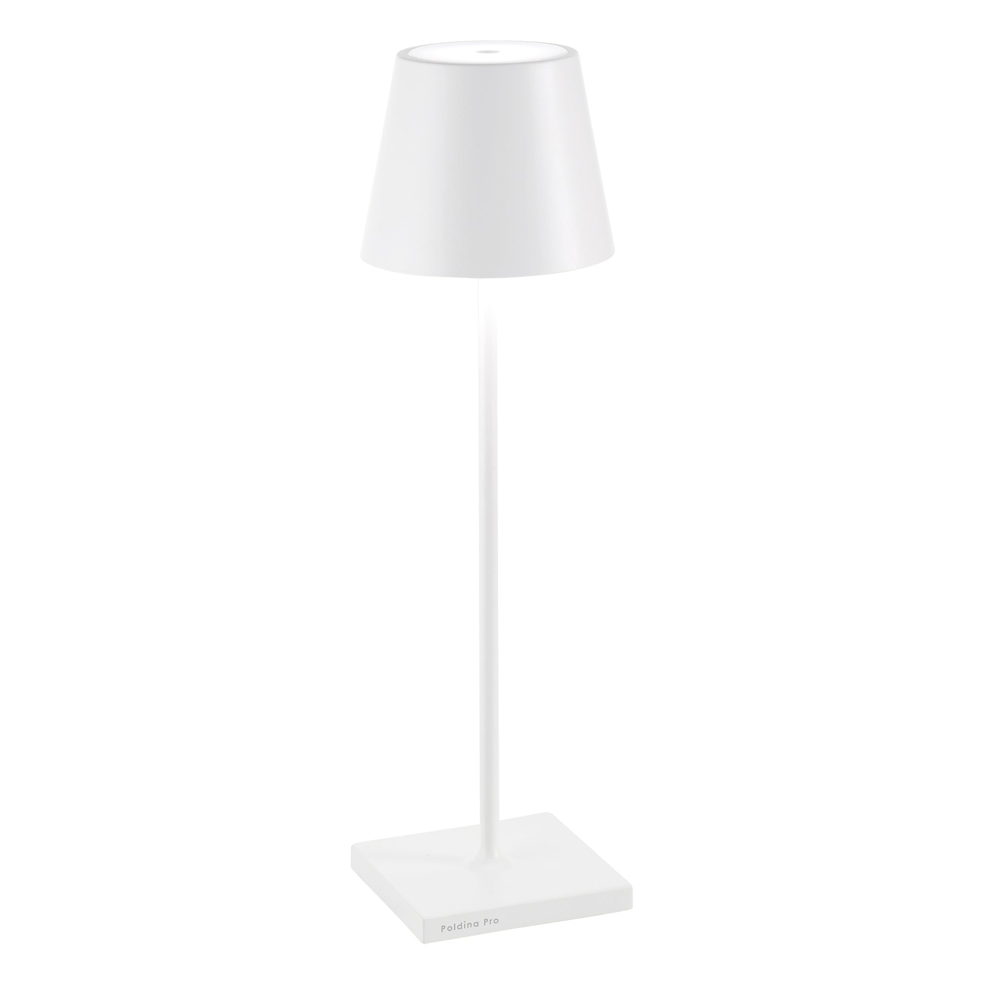 Lampada da Tavolo Poldina Pro D11cm H38cm Ricaricabile Bianca ZAFFERANO