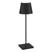 Lampada da Tavolo Poldina Pro D11cm H38cm Ricaricabile Nera ZAFFERANO