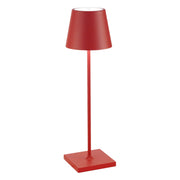 Lampada da Tavolo Poldina Pro D11cm H38cm Ricaricabile Rossa ZAFFERANO