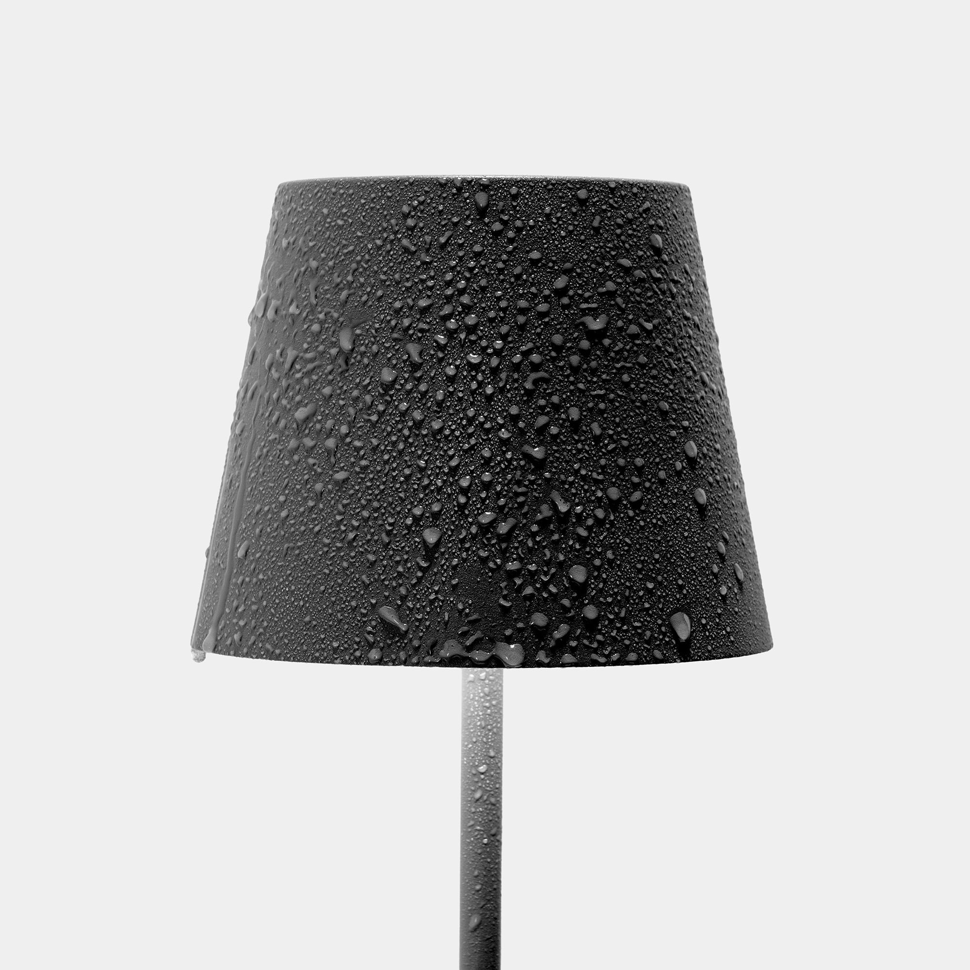 Lampada da Tavolo Poldina Pro D11cm H38cm Ricaricabile Nera ZAFFERANO