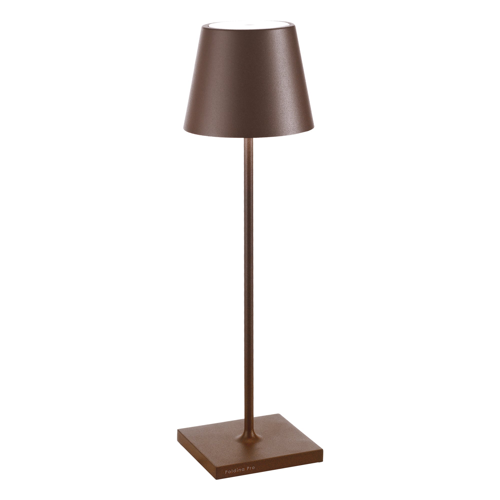 Lampada da Tavolo Poldina Pro D11cm H38cm Ricaricabile Corten ZAFFERANO
