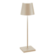 Lampada da Tavolo Poldina Pro D11cm H38cm Ricaricabile Sabbia ZAFFERANO