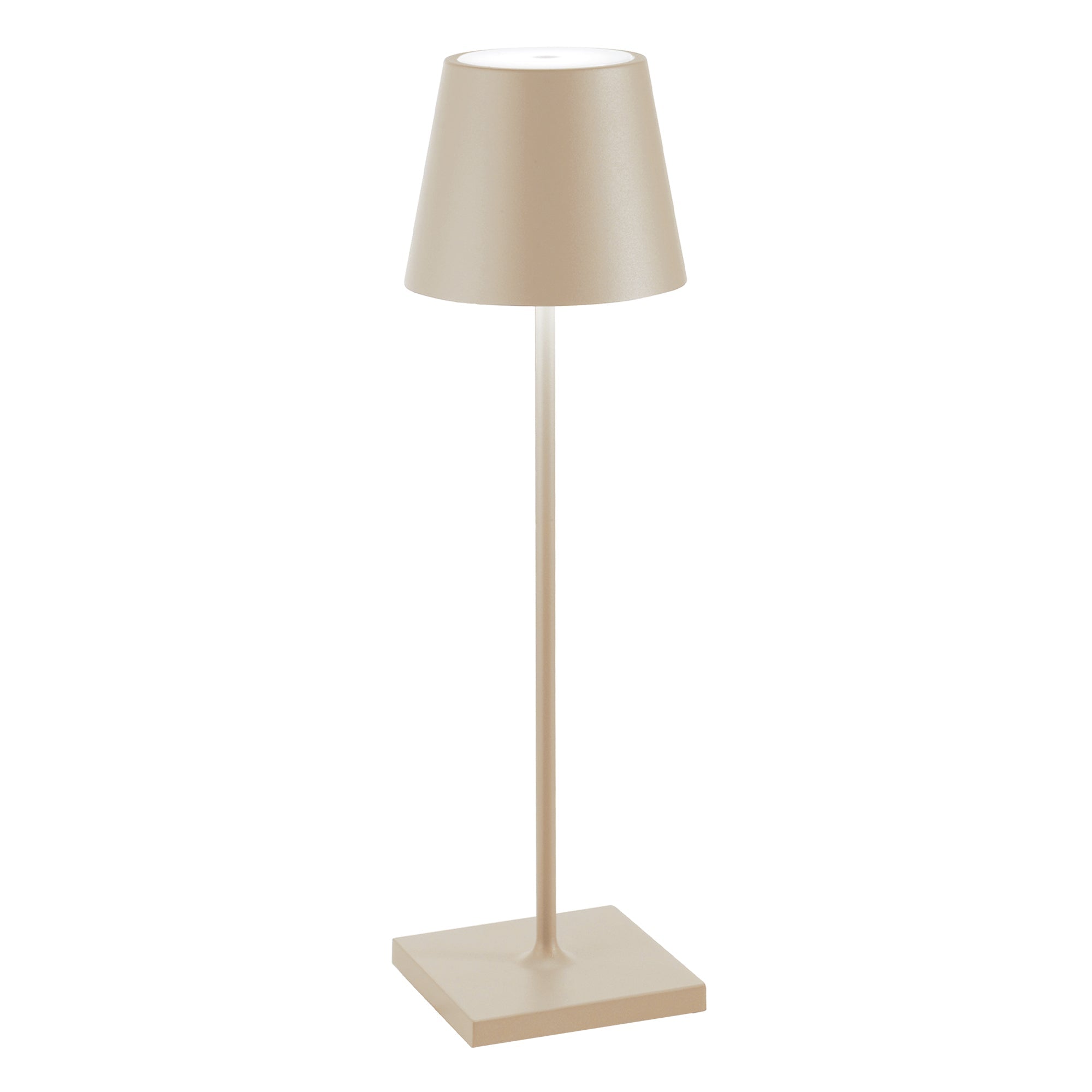 Lampada da Tavolo Poldina Pro D11cm H38cm Ricaricabile Sabbia ZAFFERANO