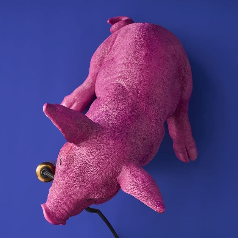 Lampada da Tavolo Maialino Piggy Rose 32x24.5x30 cm Rosa e Oro PERAGA HOME