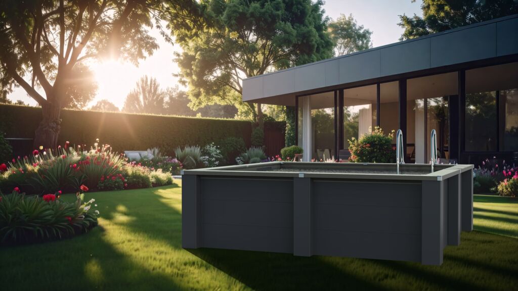 Piscina Fuori Terra Composito Avantgarde Nova Quadrata 315 X 315 X 96 CM Grigio Antracite GRE