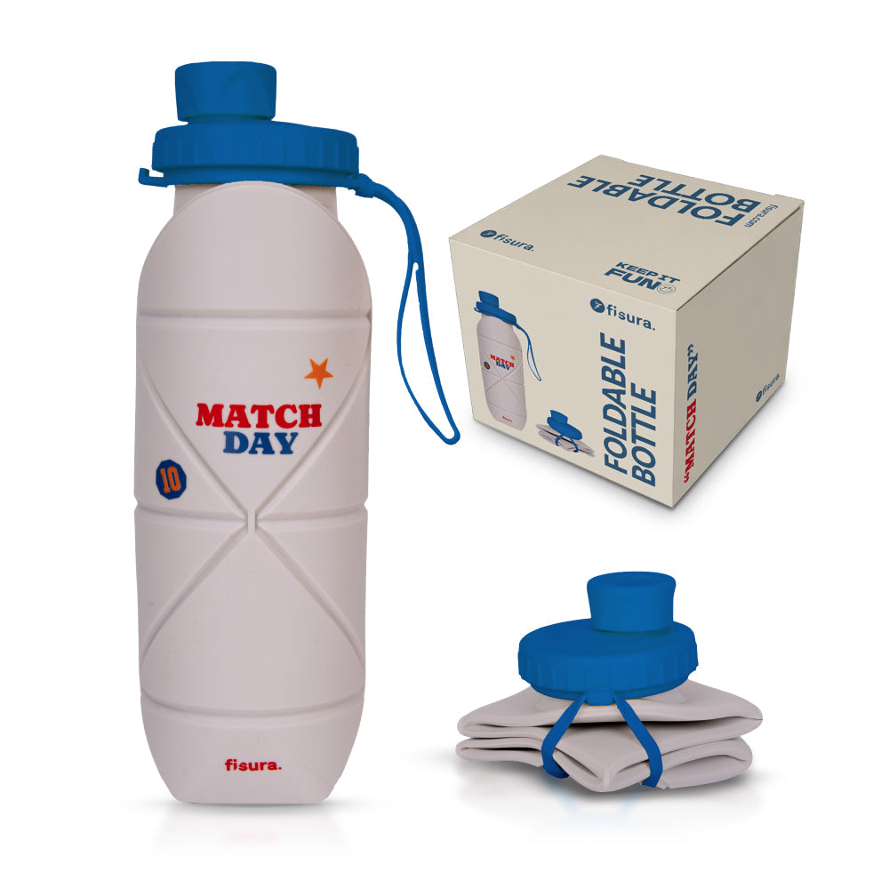 Borraccia Pieghevole Match Day 550ml Bianco e Nero FISURA
