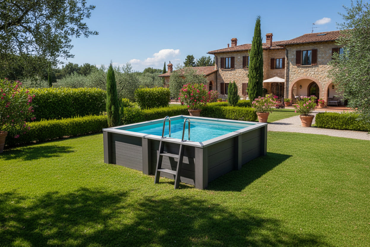 Piscina Fuori Terra Composito Avantgarde Nova Quadrata 315 X 315 X 96 CM Grigio Antracite GRE