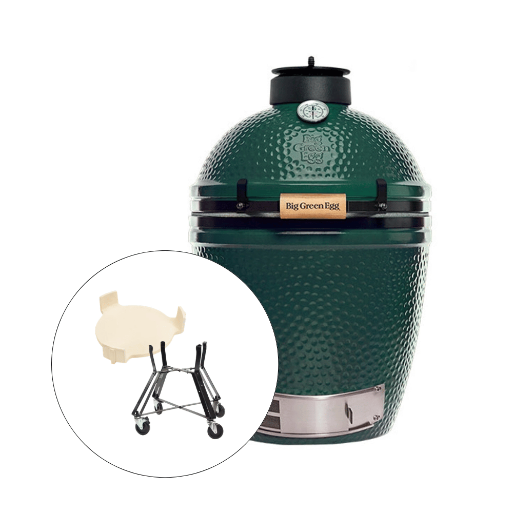 Offerta Big Green Egg Medium D 38 CM Verde con Base cottura e Supporto con ruote
