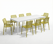 OFFERTA TAVOLO RIO ESTENDIBILE 210/280CM BIANCO +6 SEDIE +2 POLTRONE DOGA GIALLO