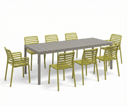 OFFERTA TAVOLO RIO ESTENDIBILE 210/280CM TORTORA +6 SEDIE +2 POLTRONE DOGA GIALLO