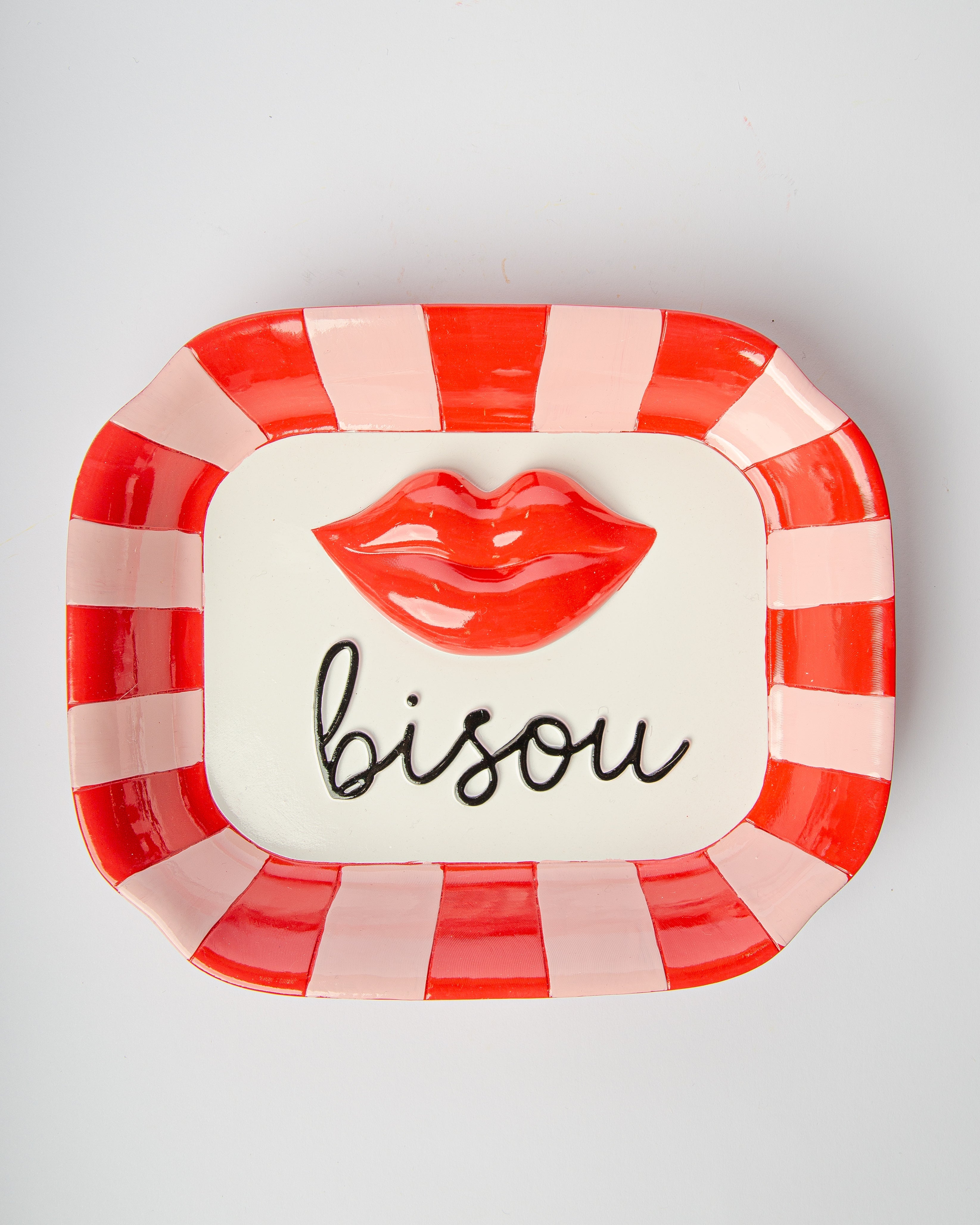 Svuotatasche Decorativo Bisou 18x15x2,5 cm Rosso Rosa Blogo