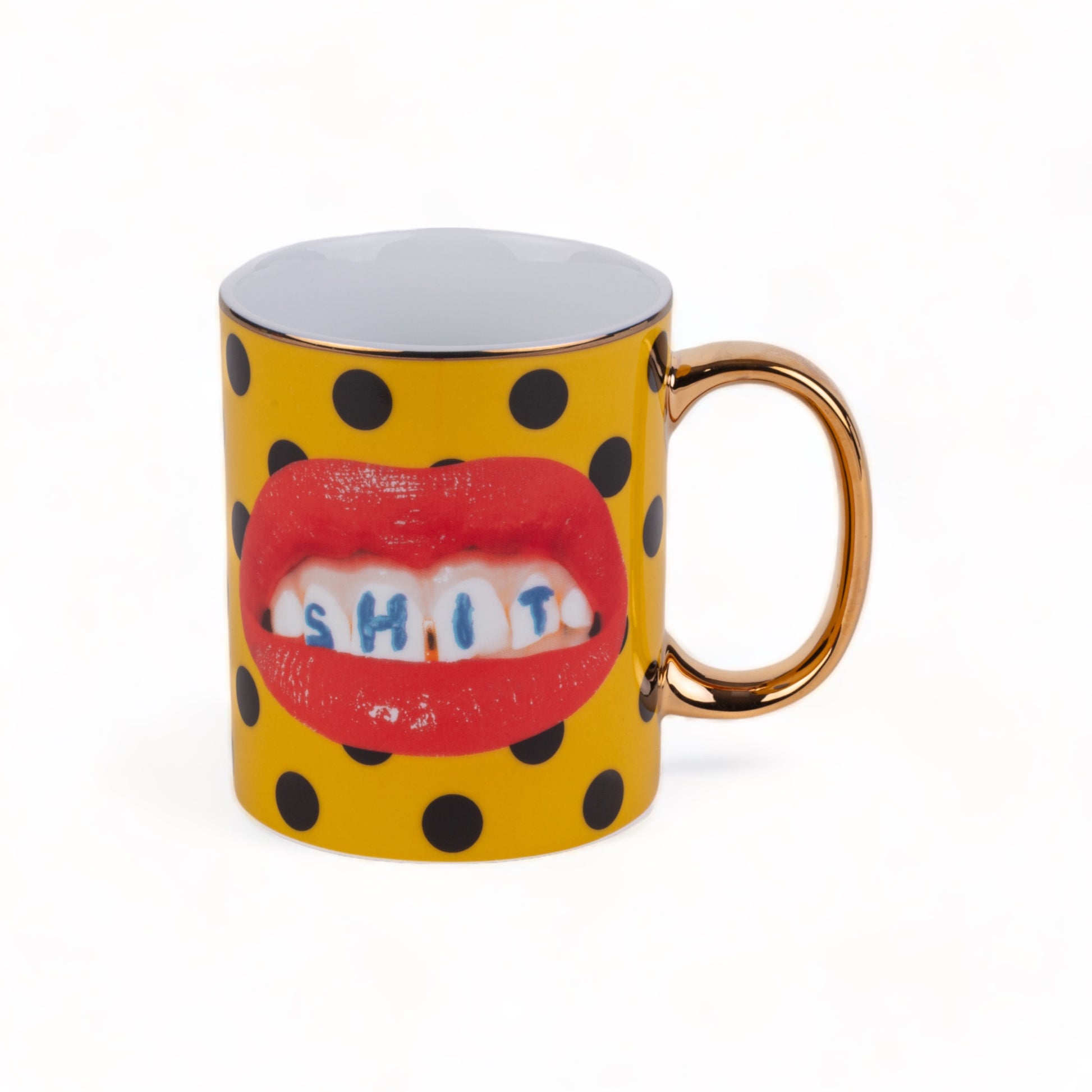 Tazza di Porcellana Mug Shit D 8 H 10 CM Giallo SELETTI