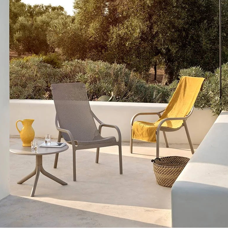 FAUTEUIL DE JARDIN NET LOUNGE, GRIS TOURTERELLE