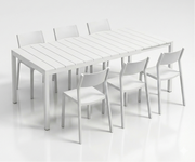 OFFERTA TAVOLO RIO ALLUNGABILE 140/210CM BIANCO +6 SEDIE TRILL BIANCHE