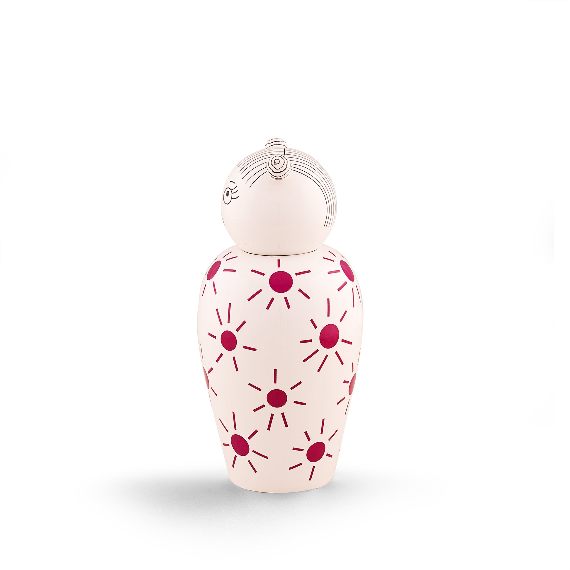Vaso Canopie Lula D 17 h 25,5 cm Rosa con decori fucsia SELETTI