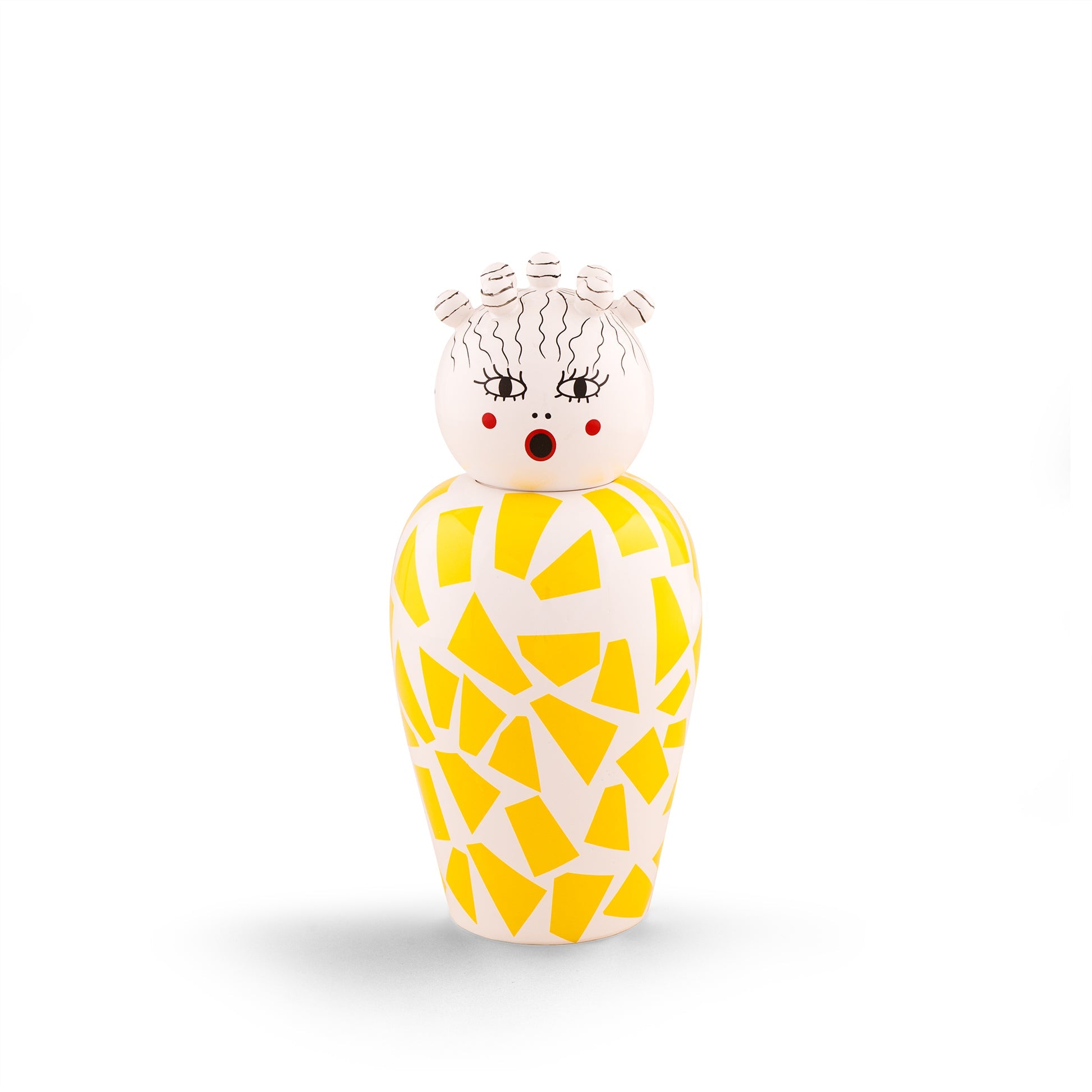 Vaso Canopie Rosio D 17cm H 25,5cm bianco giallo SELETTI