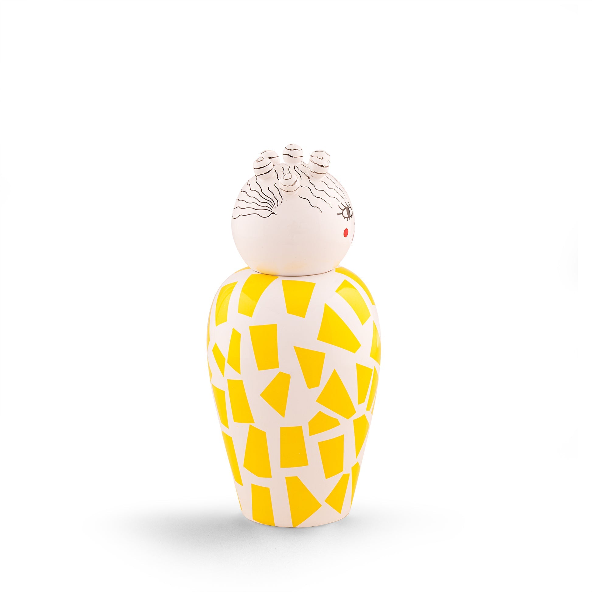 Vaso Canopie Rosio D 17cm H 25,5cm bianco giallo SELETTI