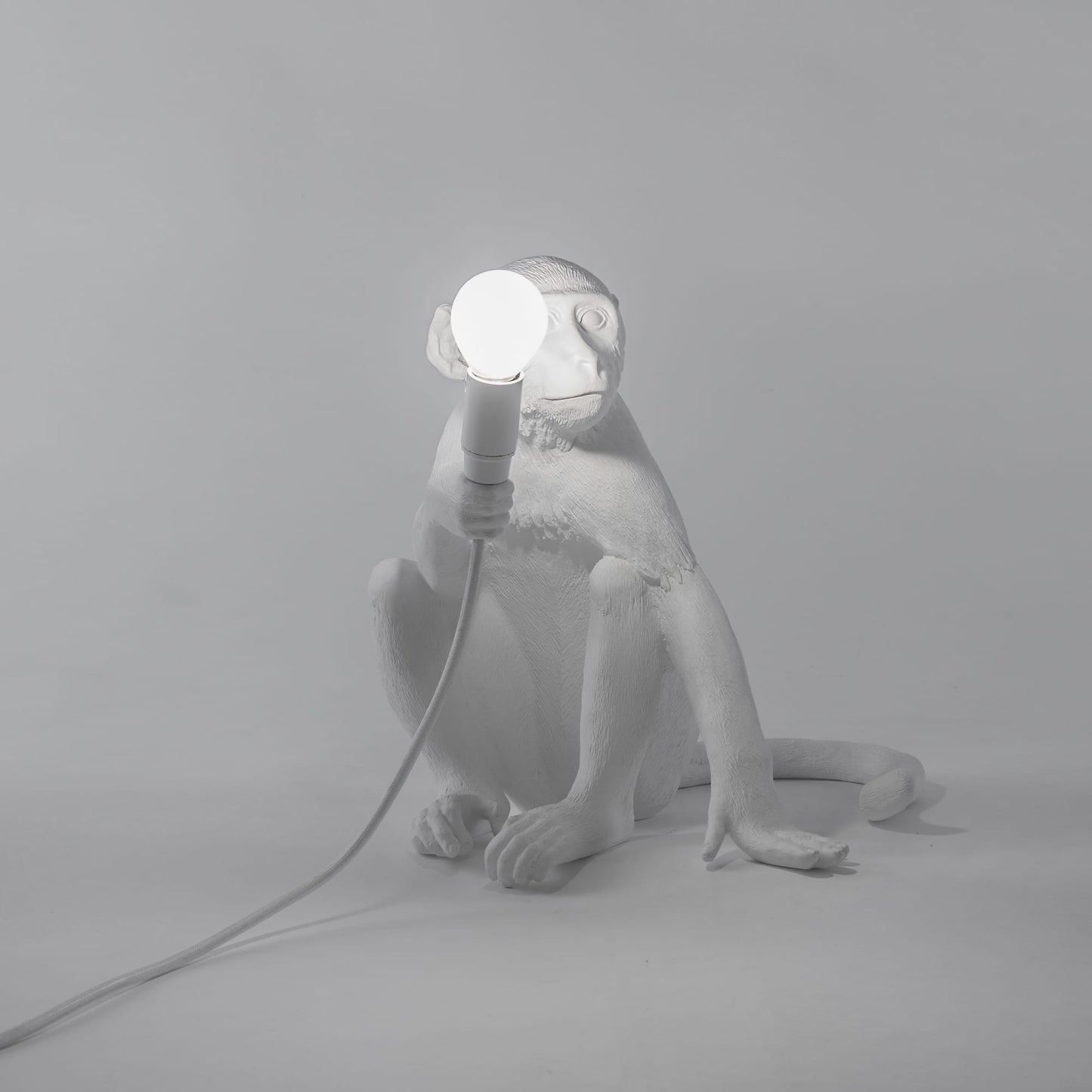 The Monkey Lamp Versione Seduta Cm.34x30 h.32 Bianco SELETTI