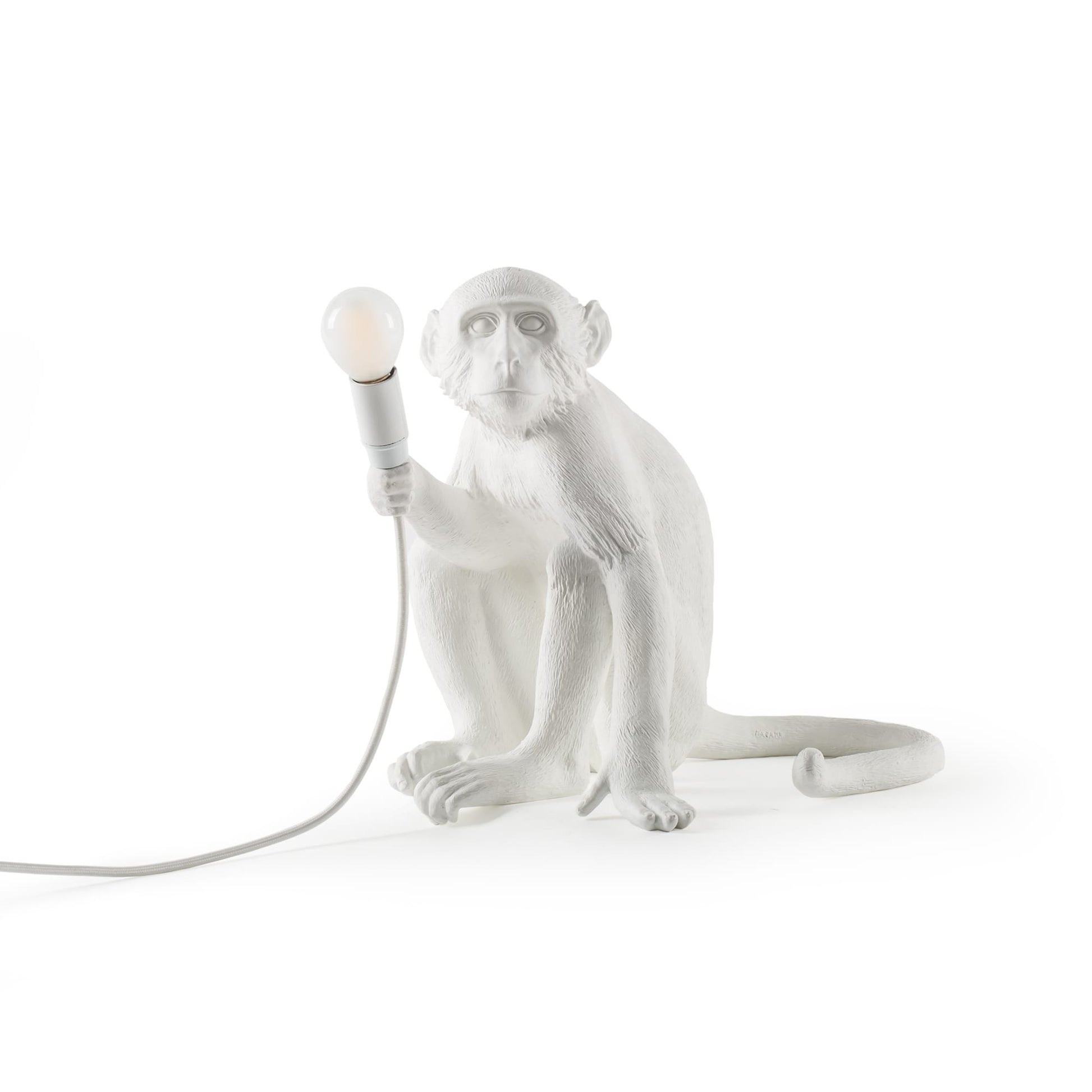 The Monkey Lamp Versione Seduta Cm.34x30 h.32 Bianco SELETTI