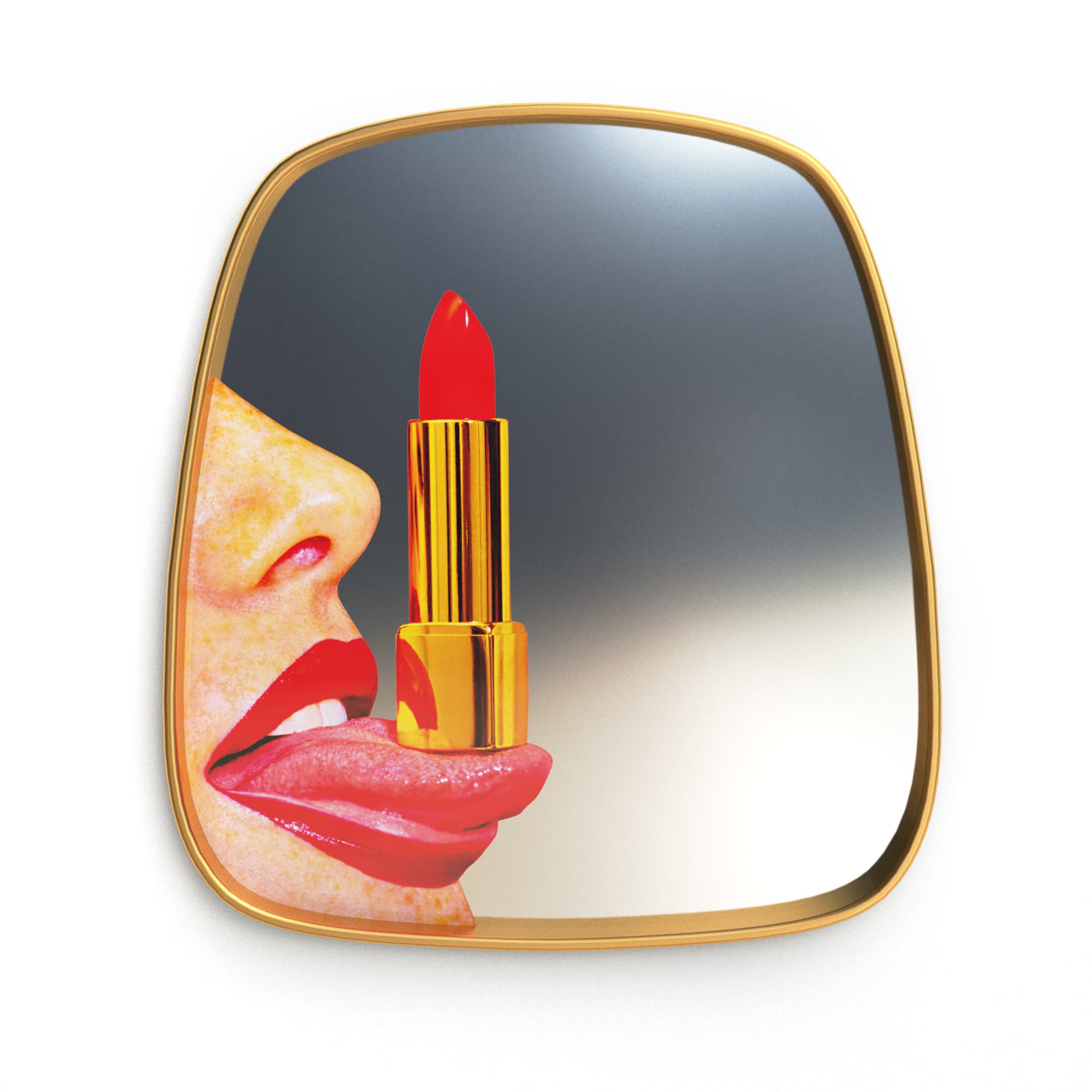 Specchio Gold Frame Tongue Cm 54 h 59 SELETTI