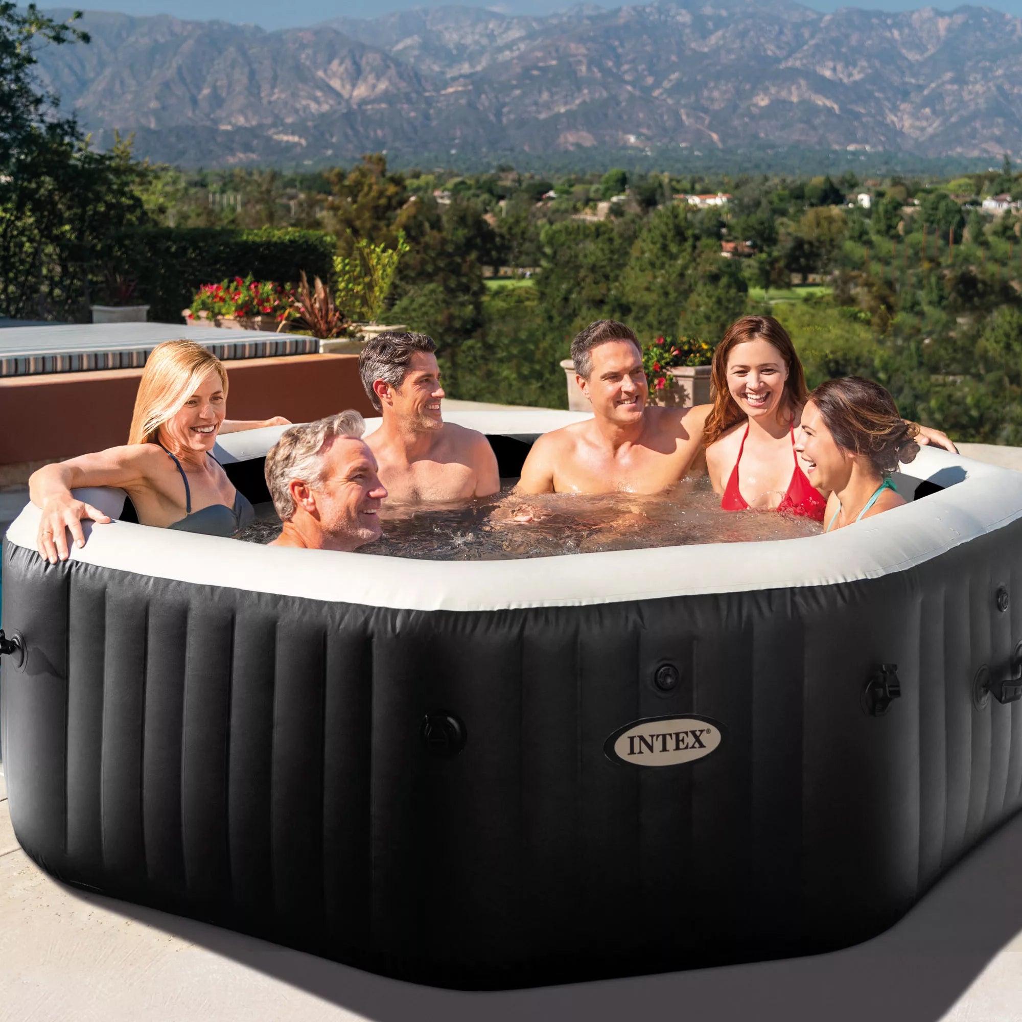 Intex Spa Idromassaggio Jet & Bubble Deluxe 6 posti Nero