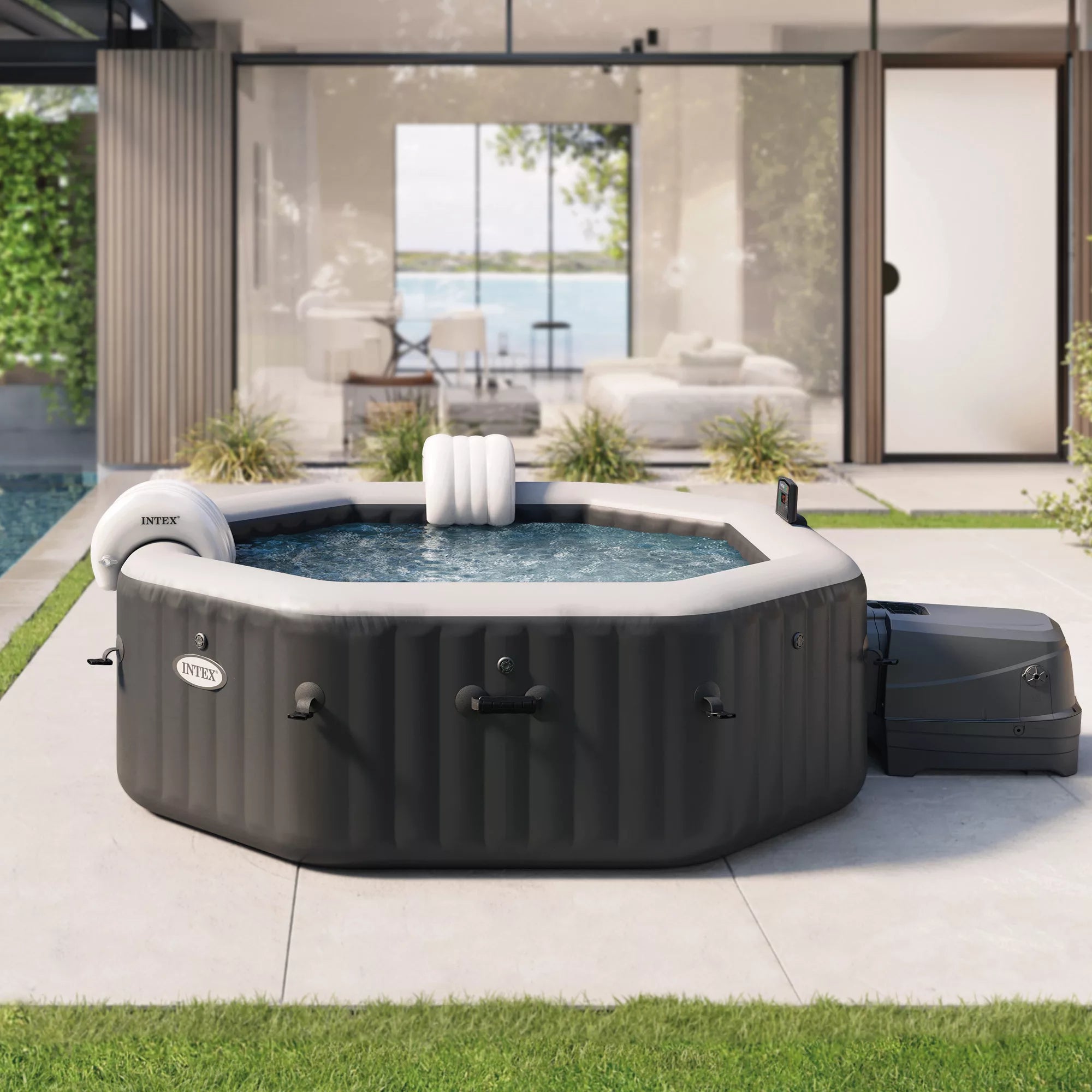 Intex Spa Idromassaggio Jet & Bubble Deluxe 6 posti Nero