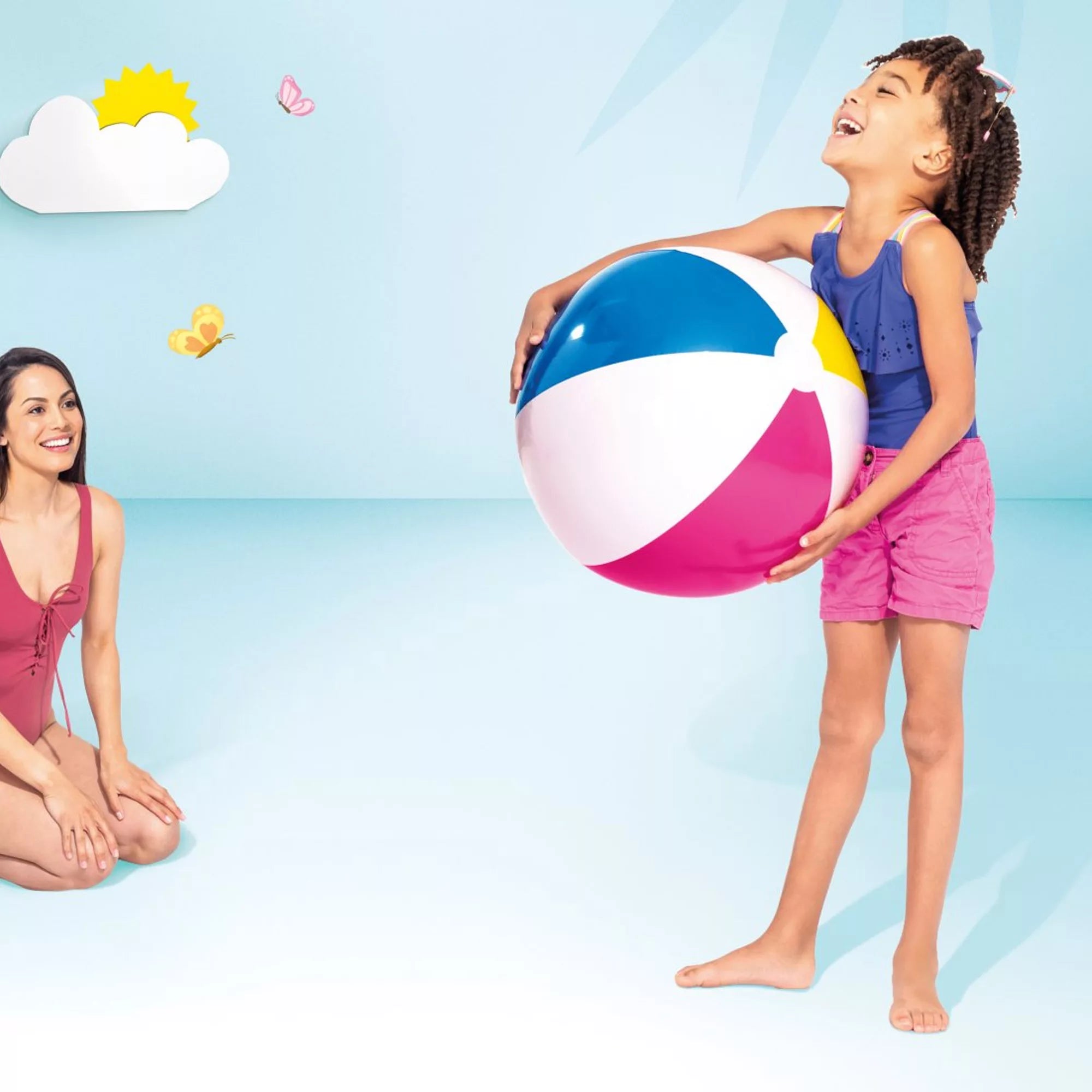 Pallone Glossy Diametro 61cm Multicolore Intex