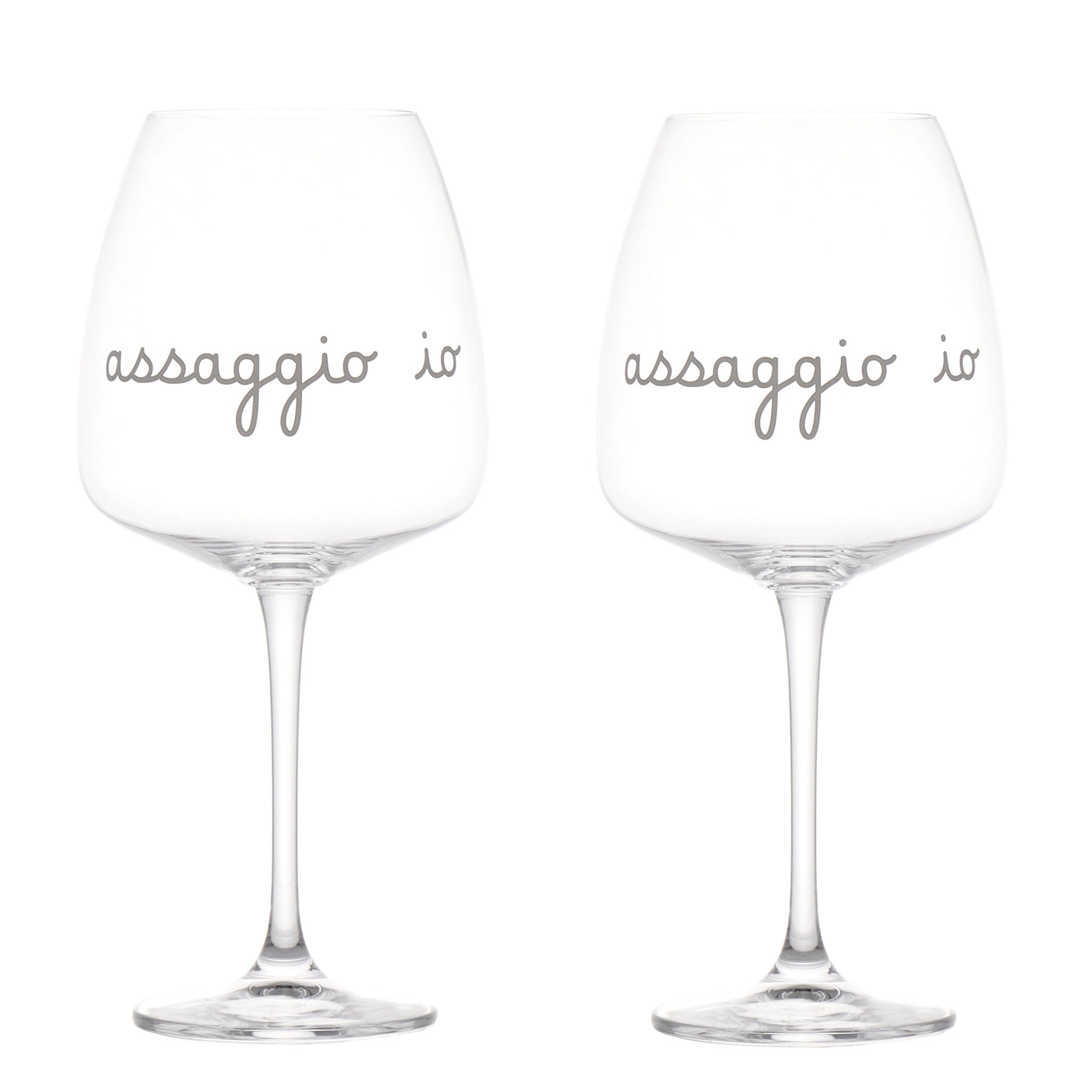 Set 2 calici vino Assaggio io 77cl Altezza 24,6 x 11 cm Bianco SIMPLE DAY