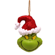 Pendente 3D Grinch con Cappello Babbo Natale H6cm Verde Rosso Peraga Christmas