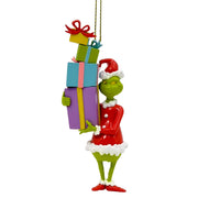 Pendaglio 3D Il Grinch con Regali H11cm Verde Rosso Peraga Christmas